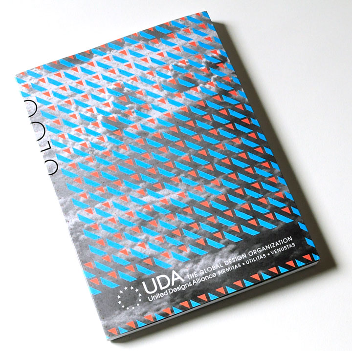 book design with colored pattern