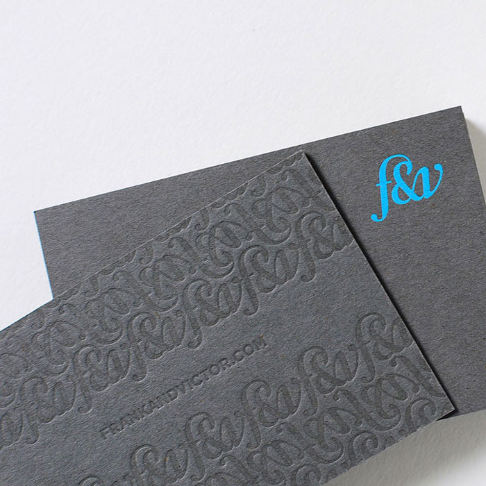 Business card for Frank and Victor design studio—card design by Frank and Victor studio