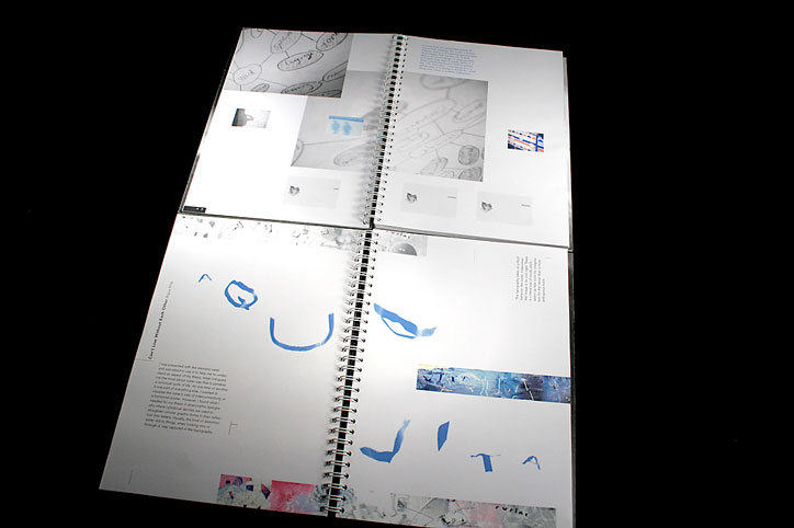 thesis book image with watery letters